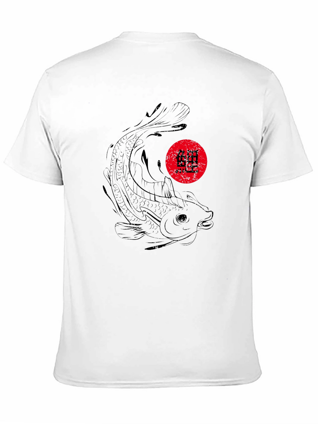 Koi Fish Graphic Black T-Shirt - Japanese Style