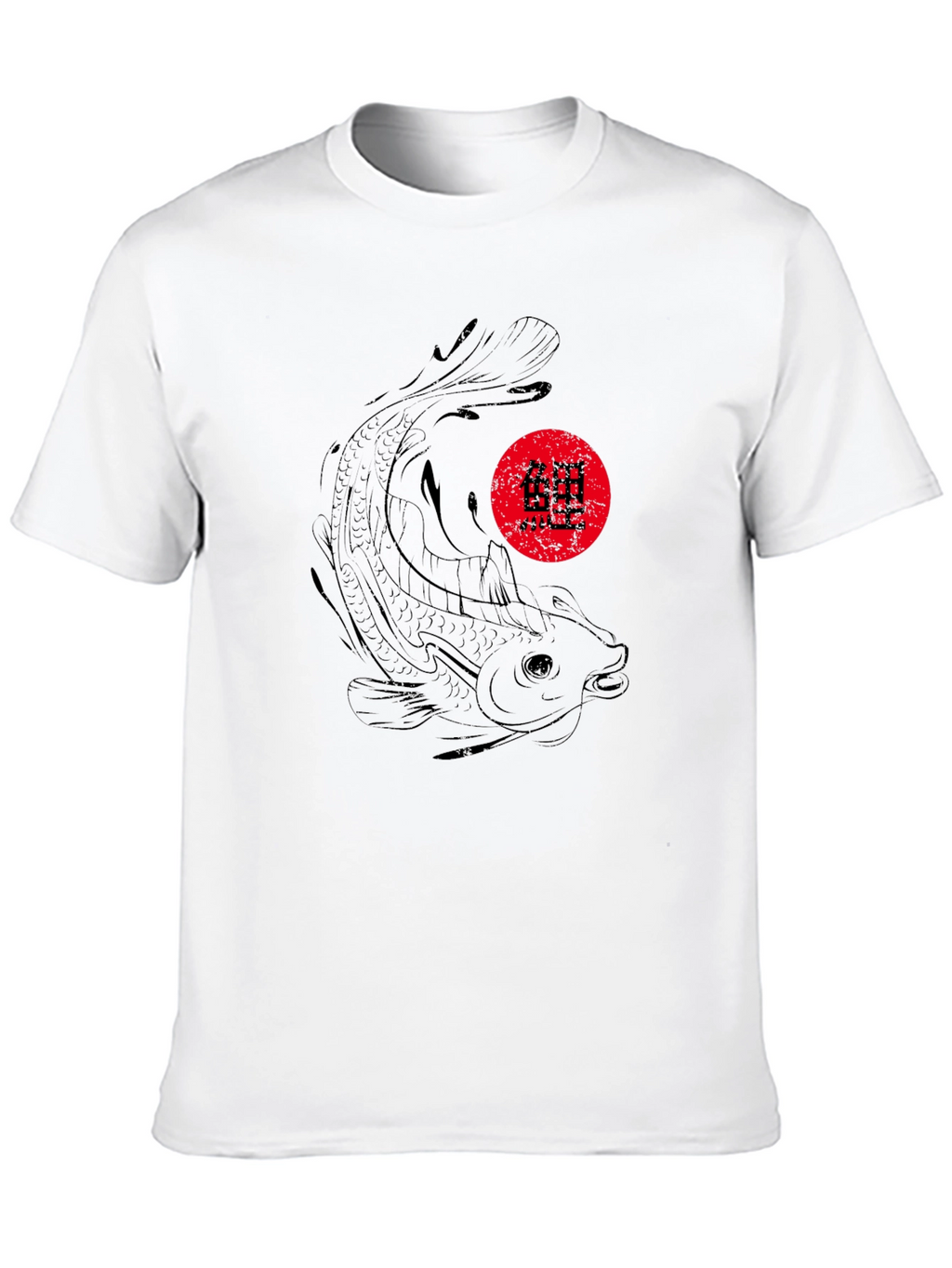 Koi Fish Graphic Black T-Shirt - Japanese Style