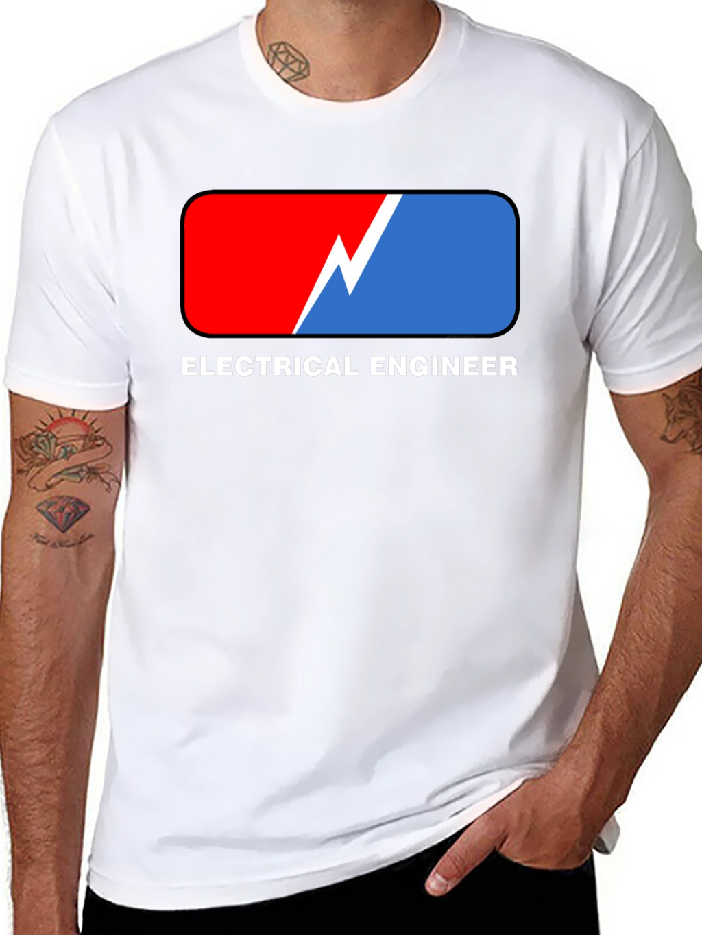 Electrical Engineer T-Shirt: Red & Blue Design
