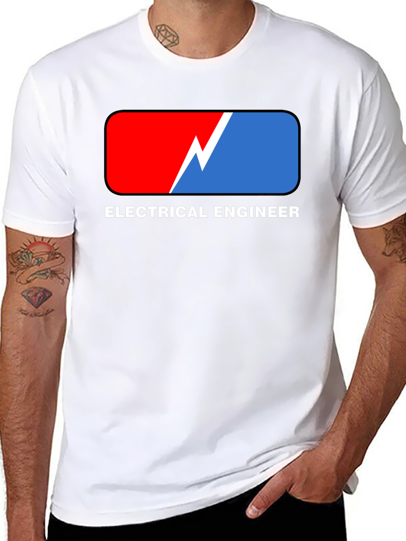 Electrical Engineer T-Shirt: Red & Blue Design