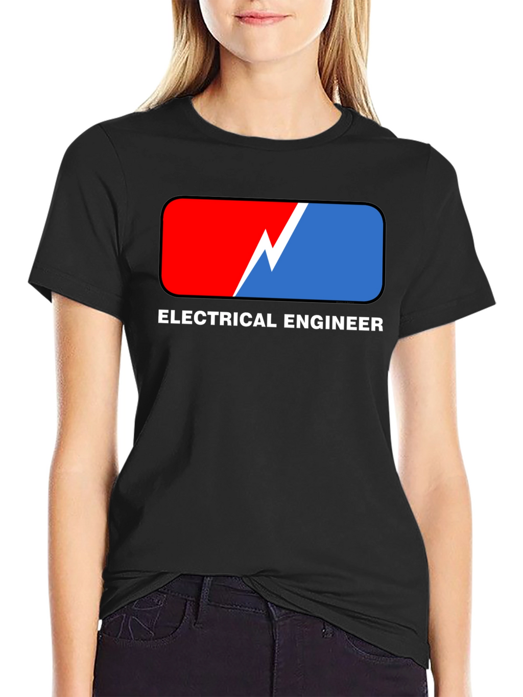 Electrical Engineer T-Shirt: Red & Blue Design