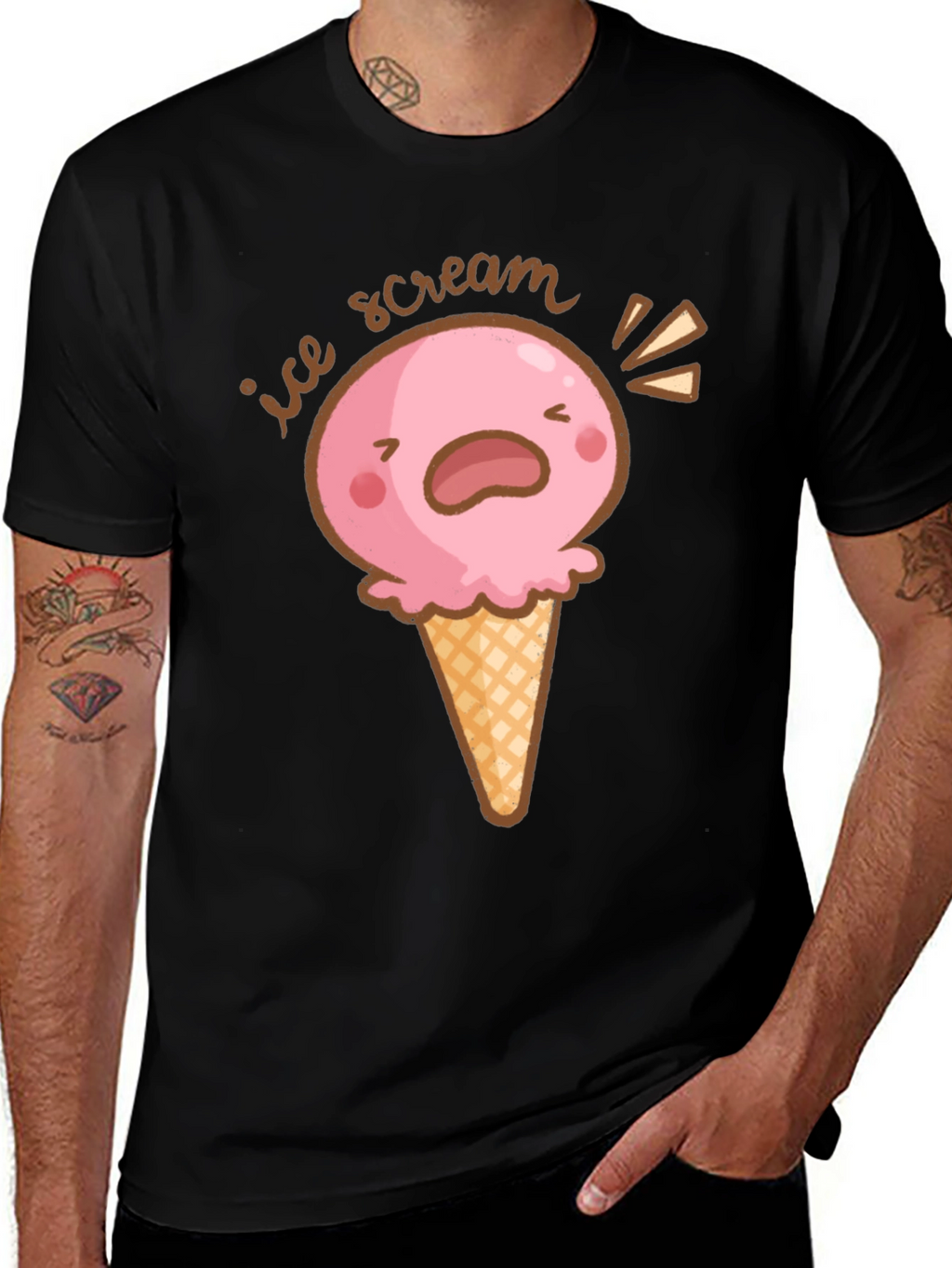 Ice Scream T-Shirt - Funny Cartoon Graphic Tee