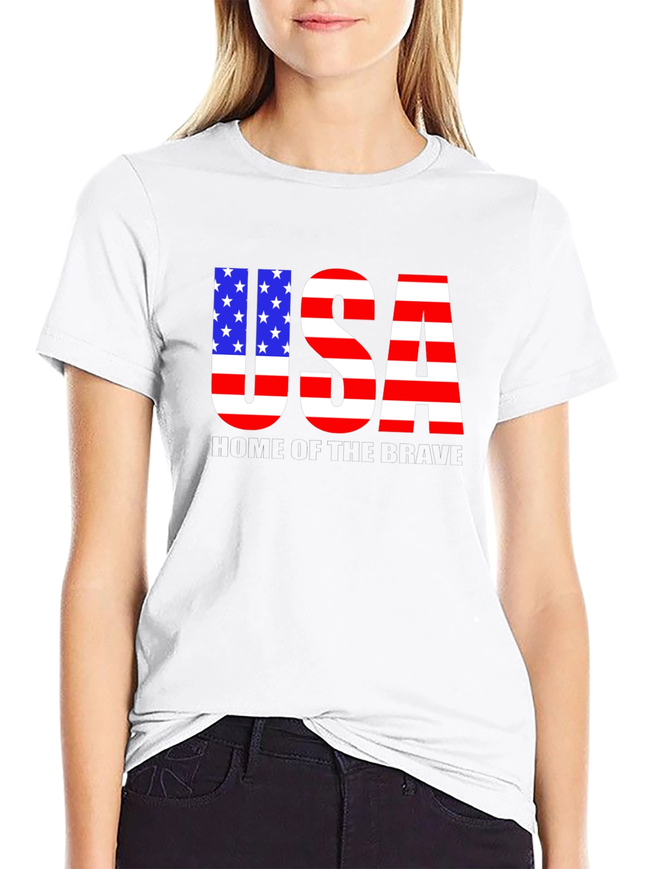 Patriotic USA Flag Graphic T-Shirt