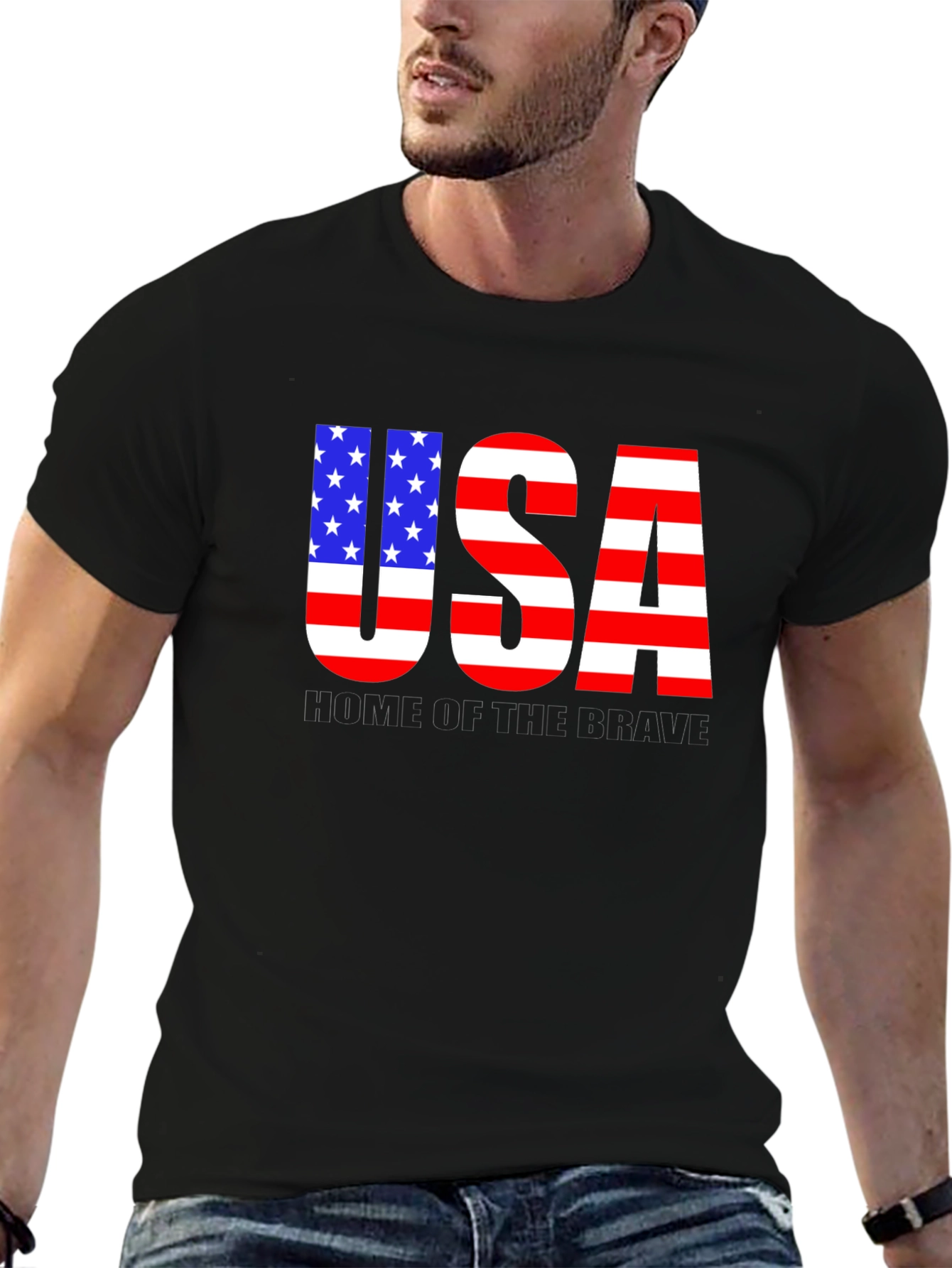 Patriotic USA Flag Graphic T-Shirt