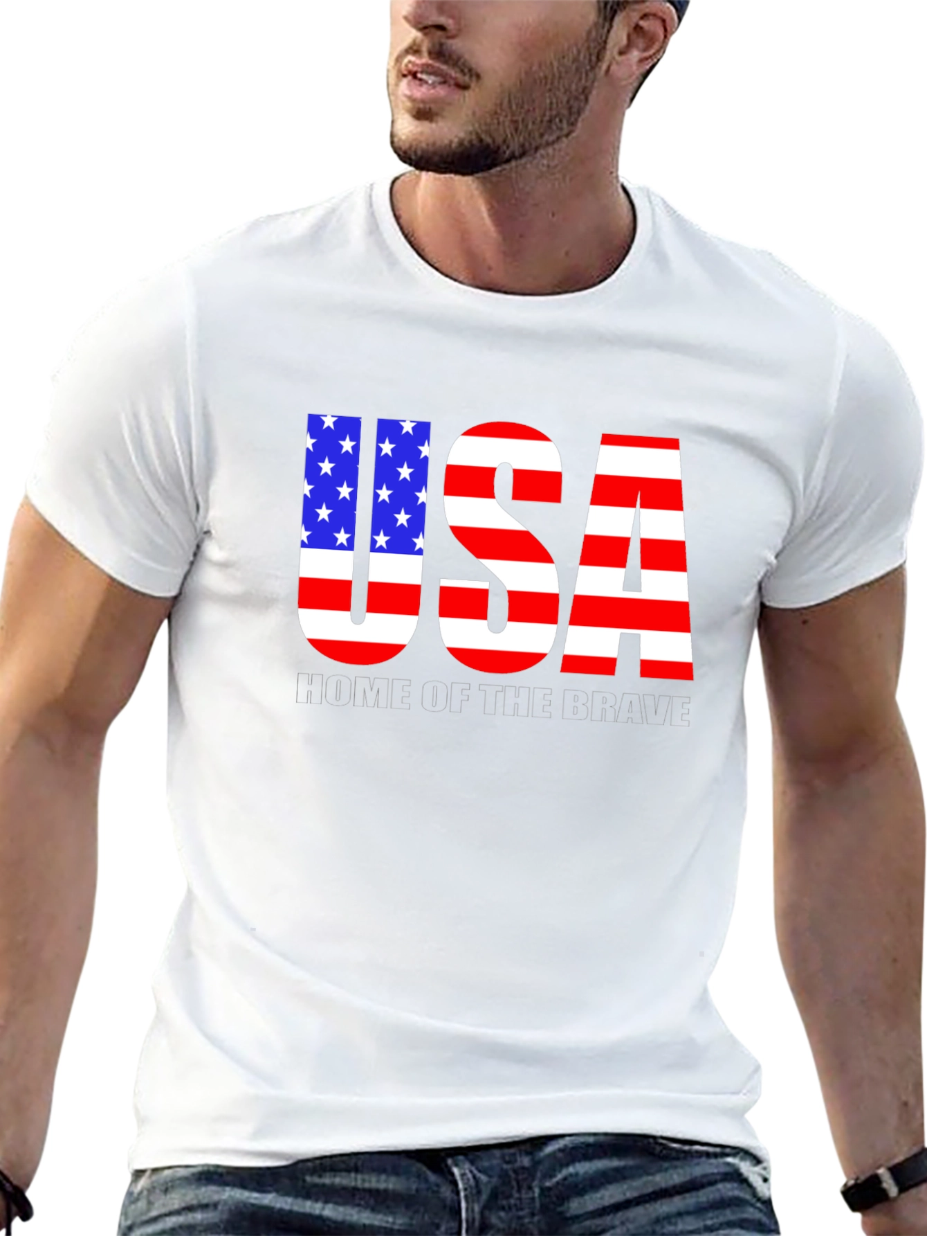 Patriotic USA Flag Graphic T-Shirt