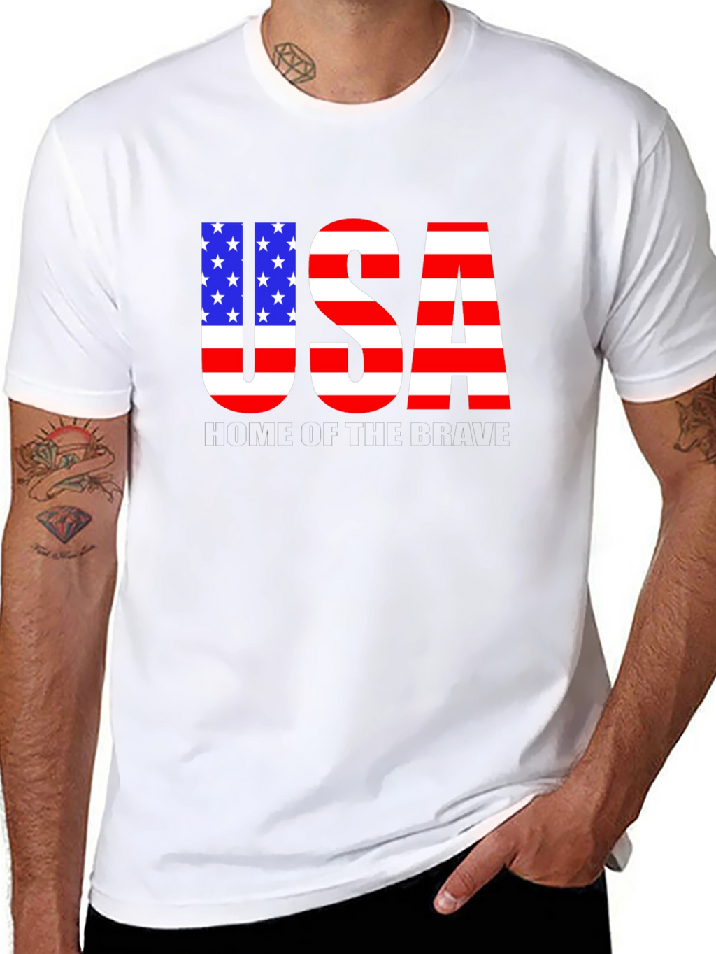Patriotic USA Flag Graphic T-Shirt