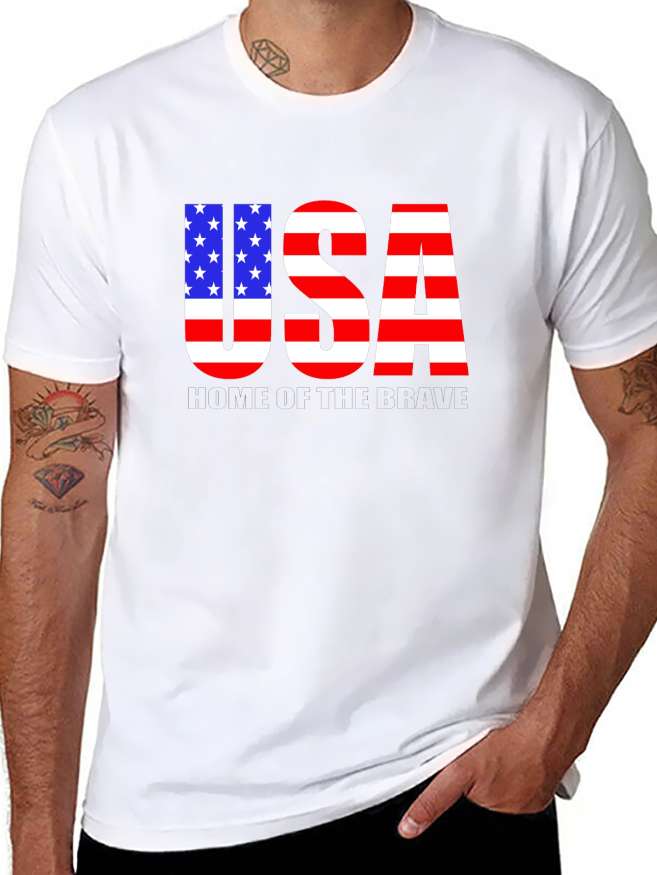Patriotic USA Flag Graphic T-Shirt