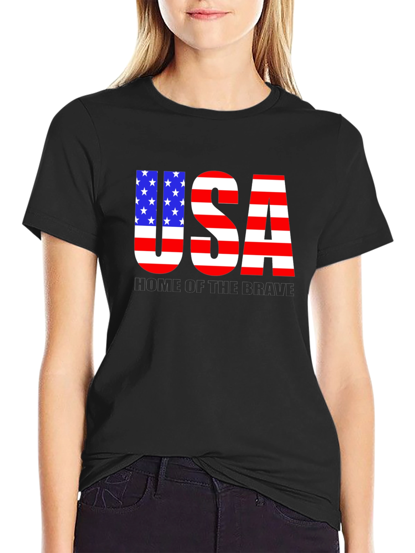 Patriotic USA Flag Graphic T-Shirt