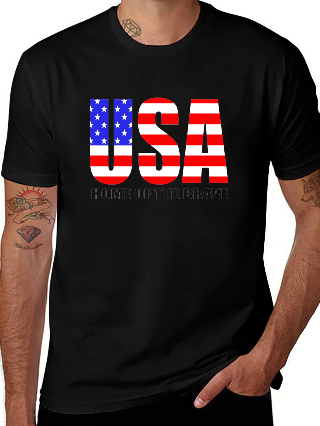 Patriotic USA Flag Graphic T-Shirt