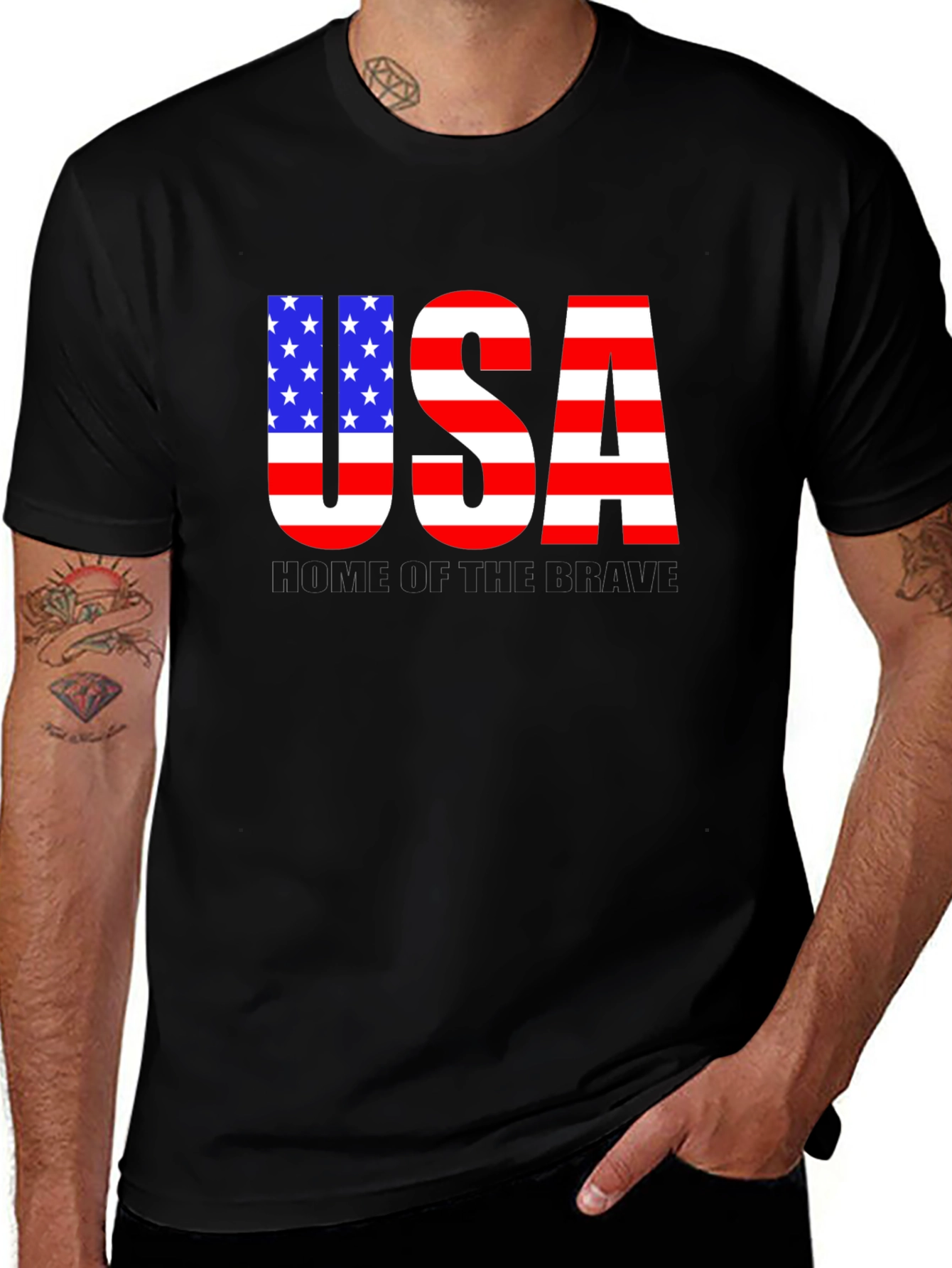Patriotic USA Flag Graphic T-Shirt
