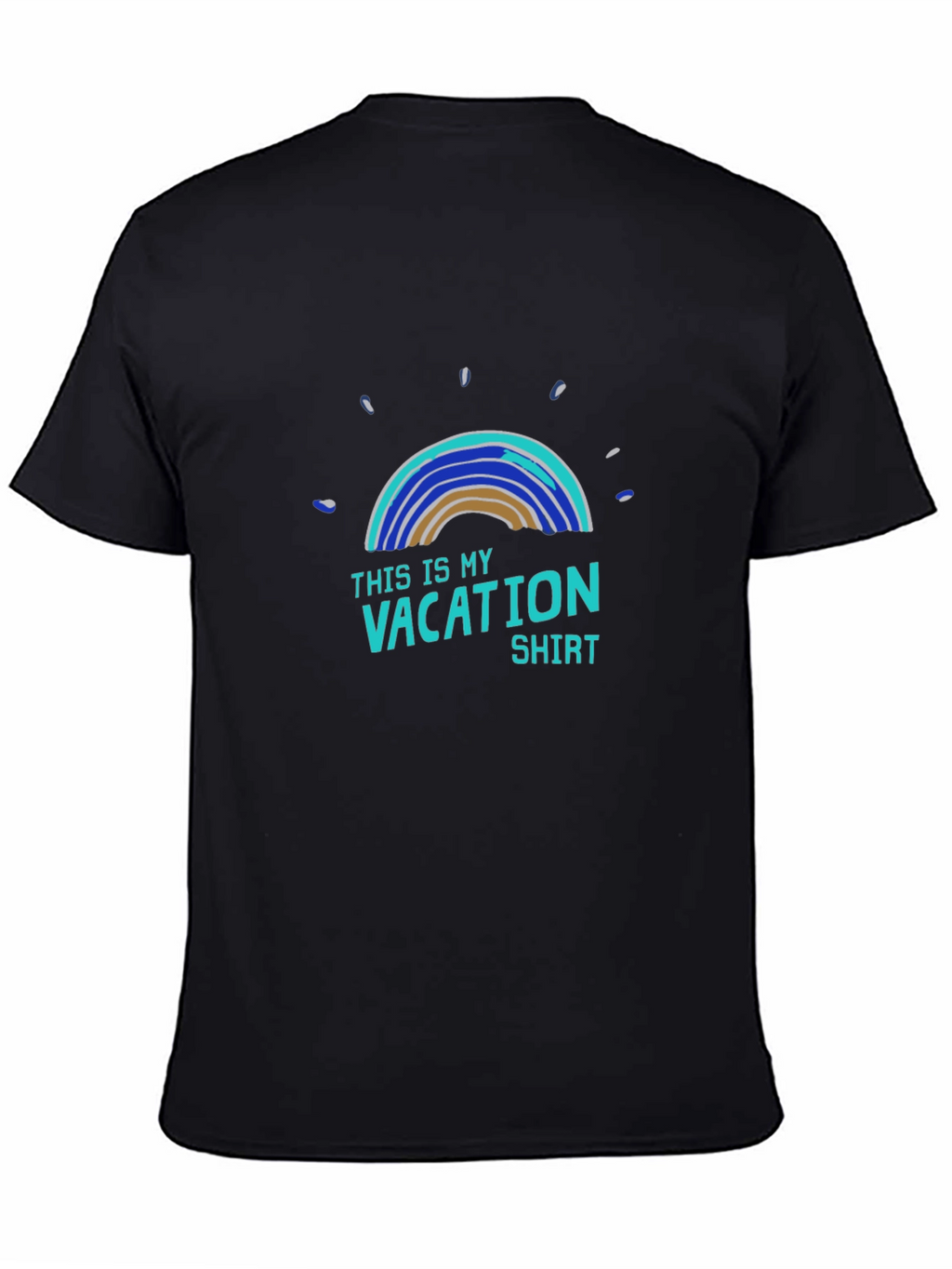 Vacation Shirt - Mens Black Cotton Graphic Tee