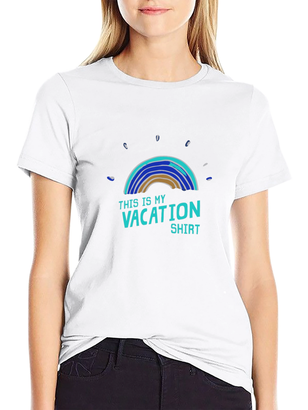 Vacation Shirt - Mens Black Cotton Graphic Tee