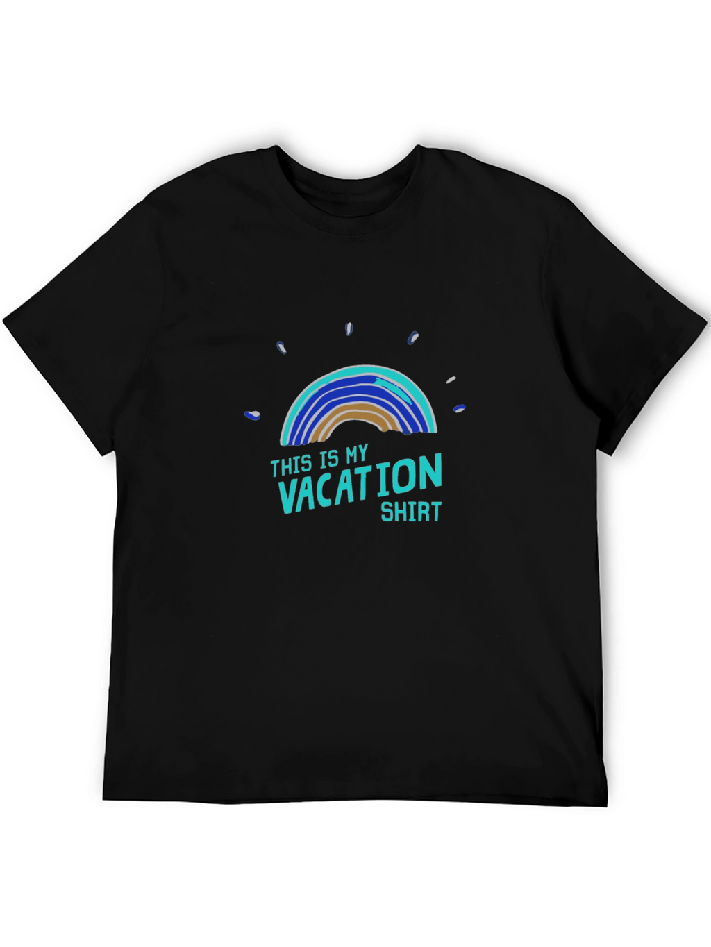 Vacation Shirt - Mens Black Cotton Graphic Tee