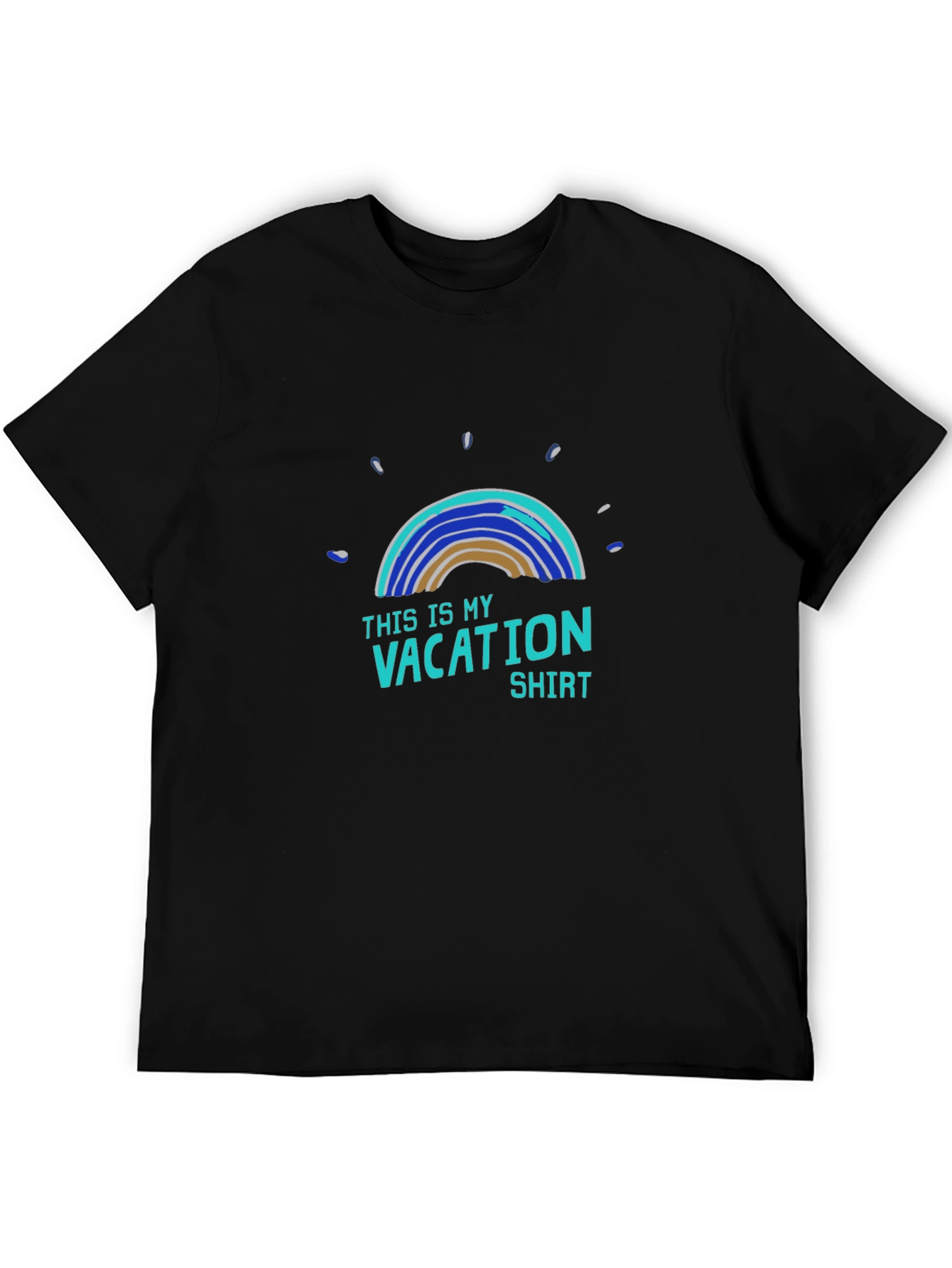 Vacation Shirt - Mens Black Cotton Graphic Tee