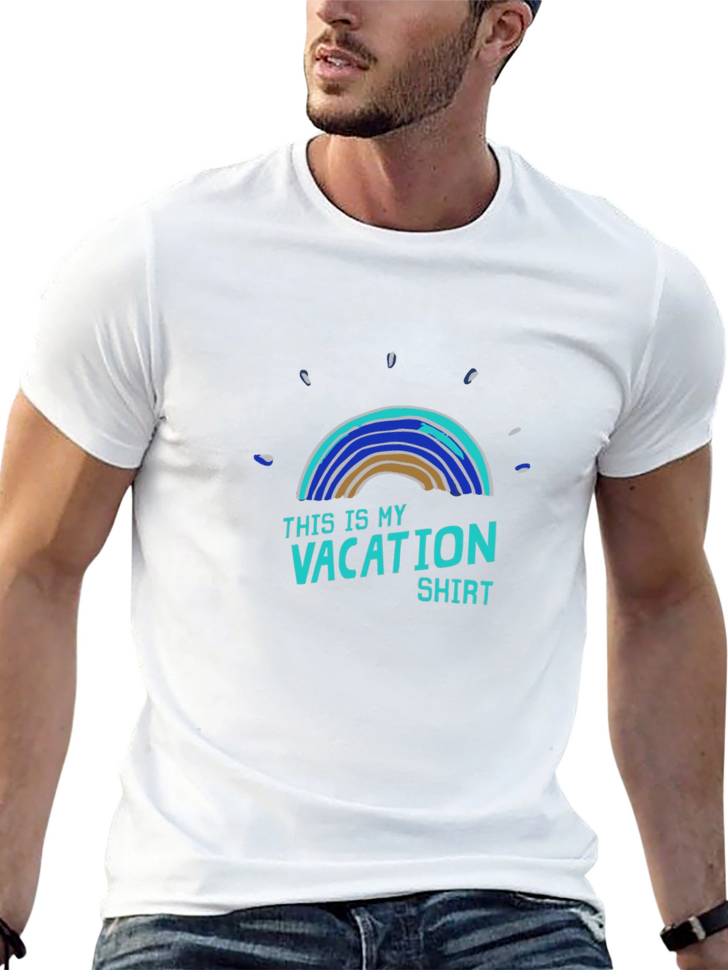 Vacation Shirt - Mens Black Cotton Graphic Tee