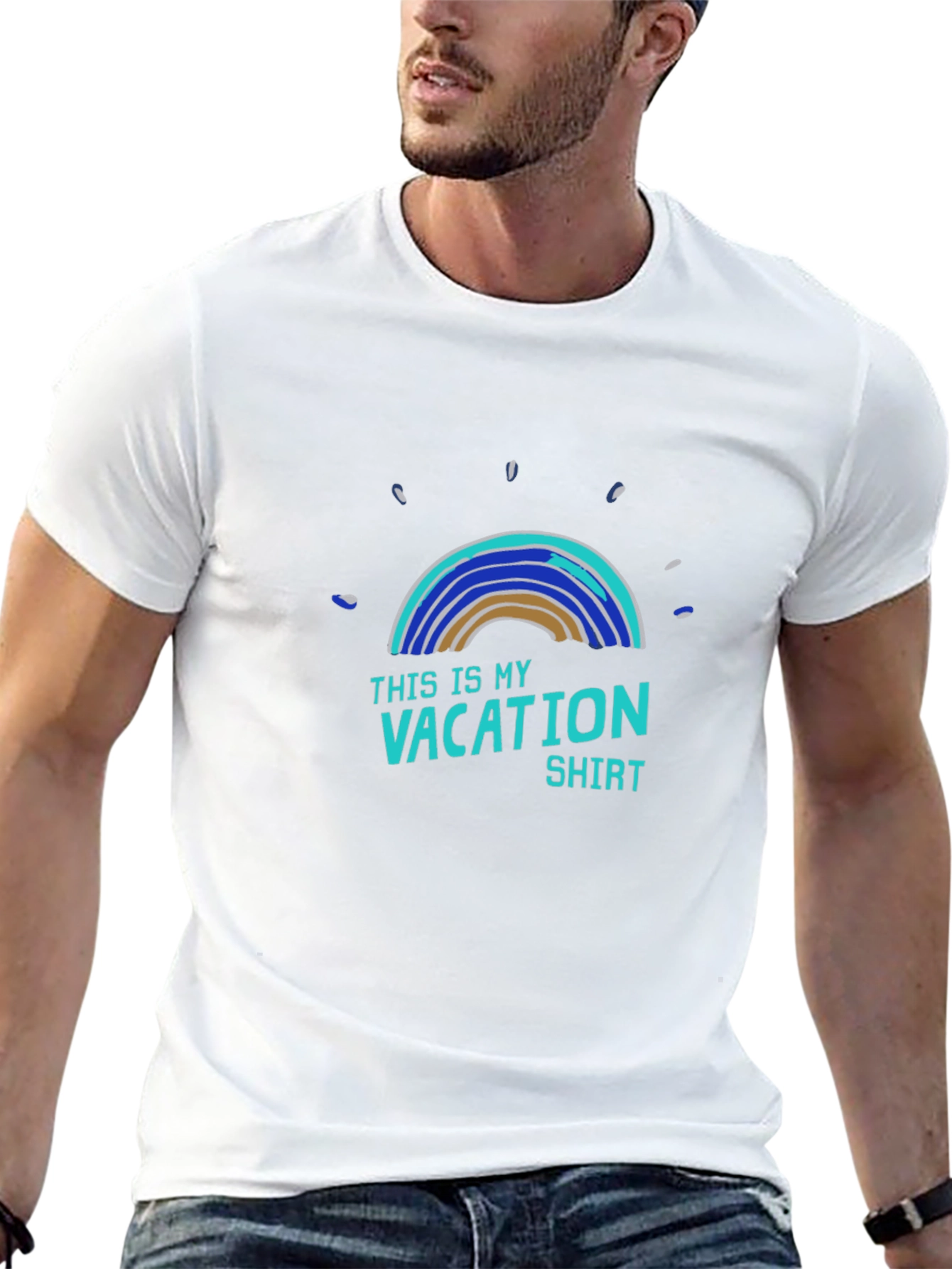 Vacation Shirt - Mens Black Cotton Graphic Tee