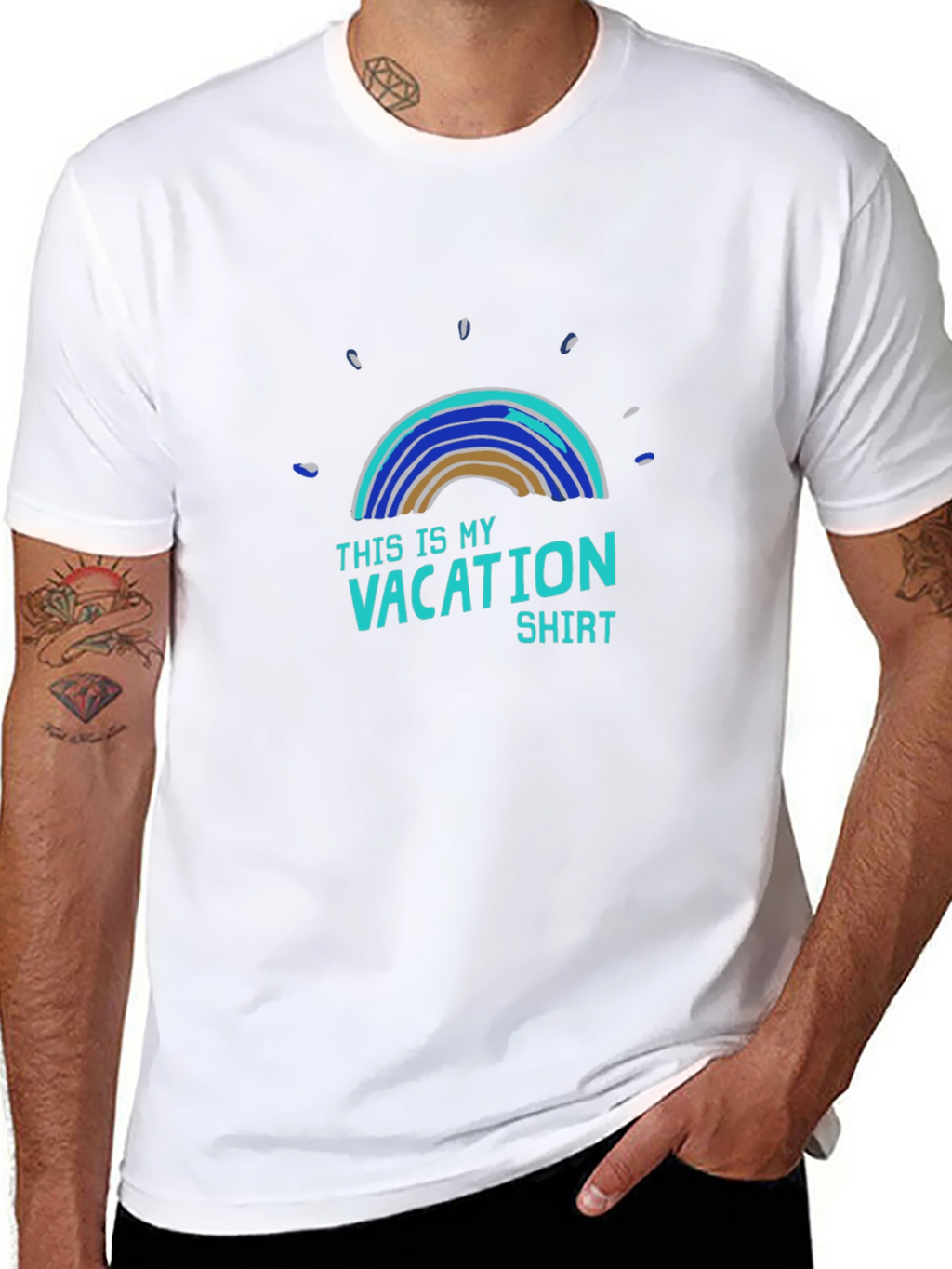Vacation Shirt - Mens Black Cotton Graphic Tee