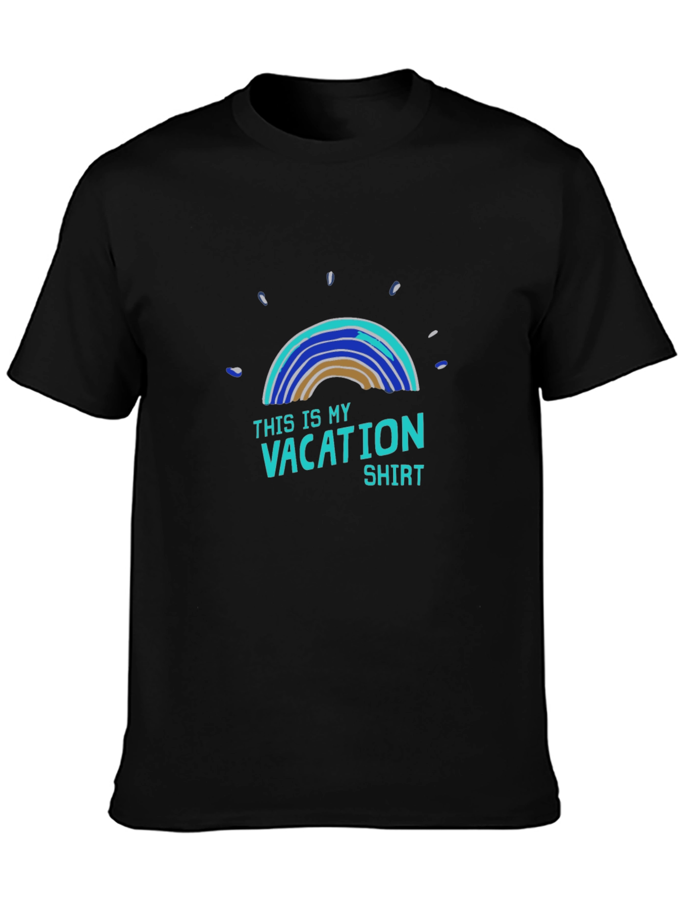 Vacation Shirt - Mens Black Cotton Graphic Tee