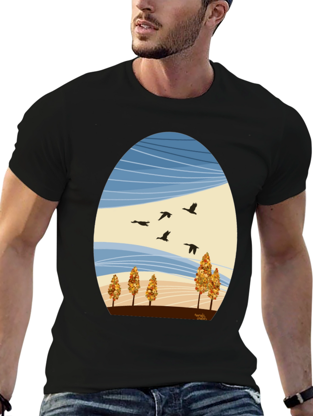 Autumn Landscape Graphic Tee - Nature Inspired Design
