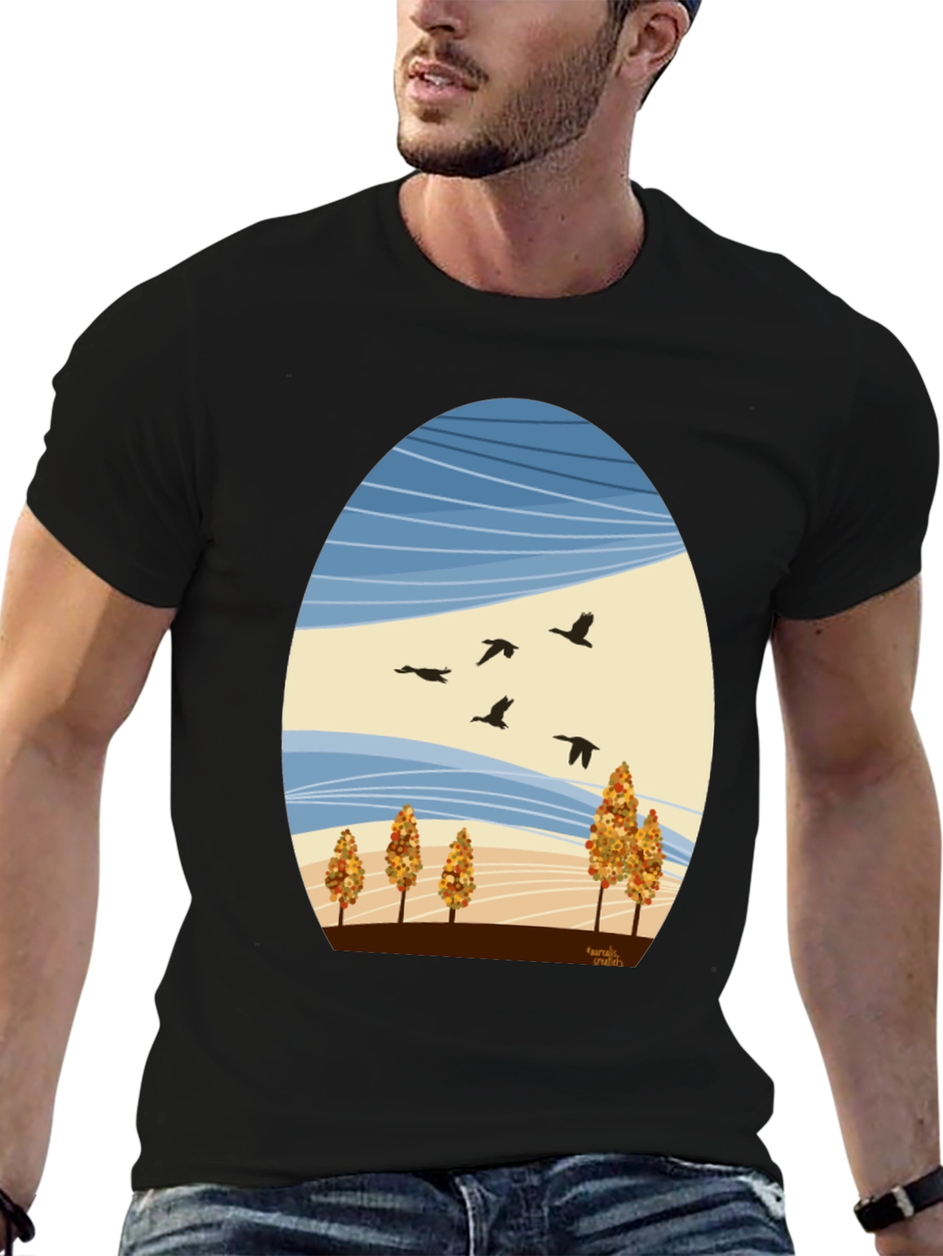 Autumn Landscape Graphic Tee - Nature Inspired Design