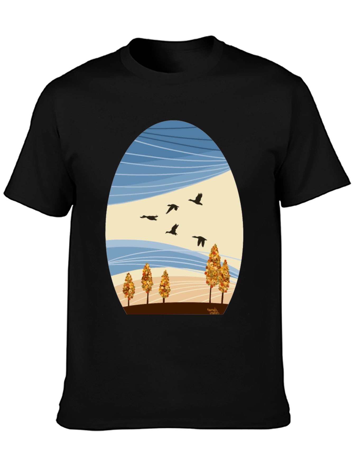 Autumn Landscape Graphic Tee - Nature Inspired Design
