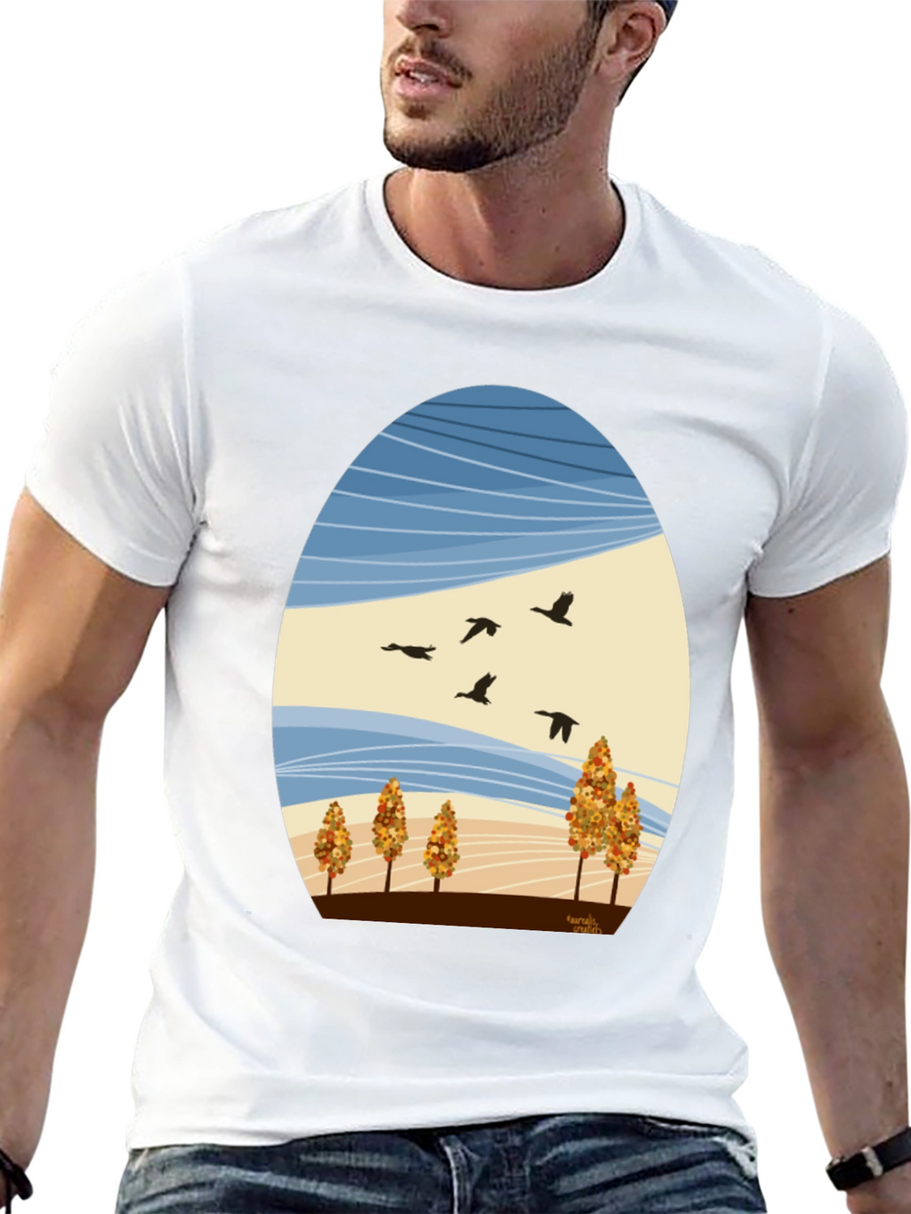 Autumn Landscape Graphic Tee - Nature Inspired Design