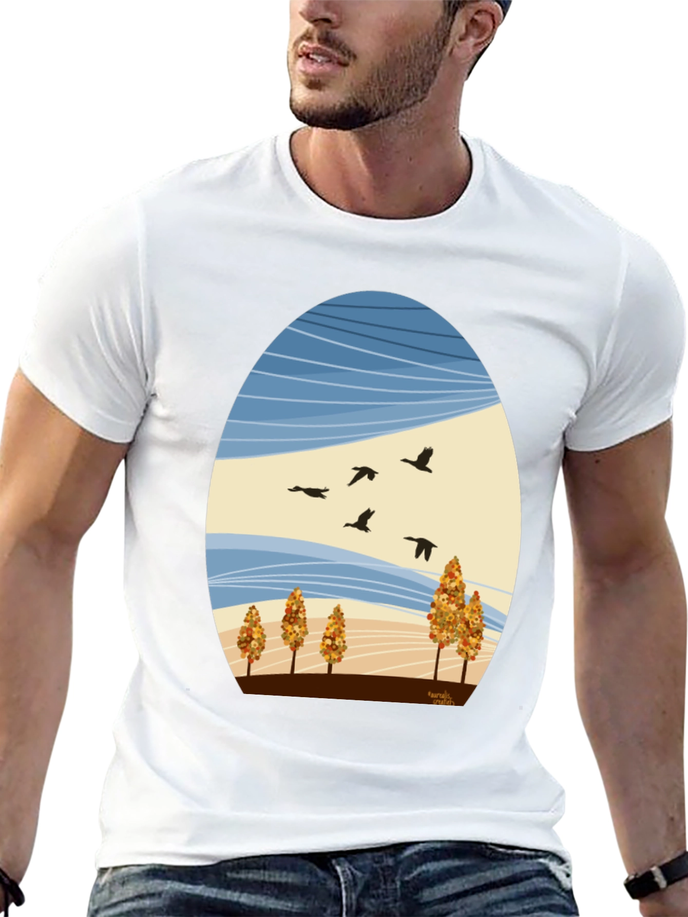 Autumn Landscape Graphic Tee - Nature Inspired Design