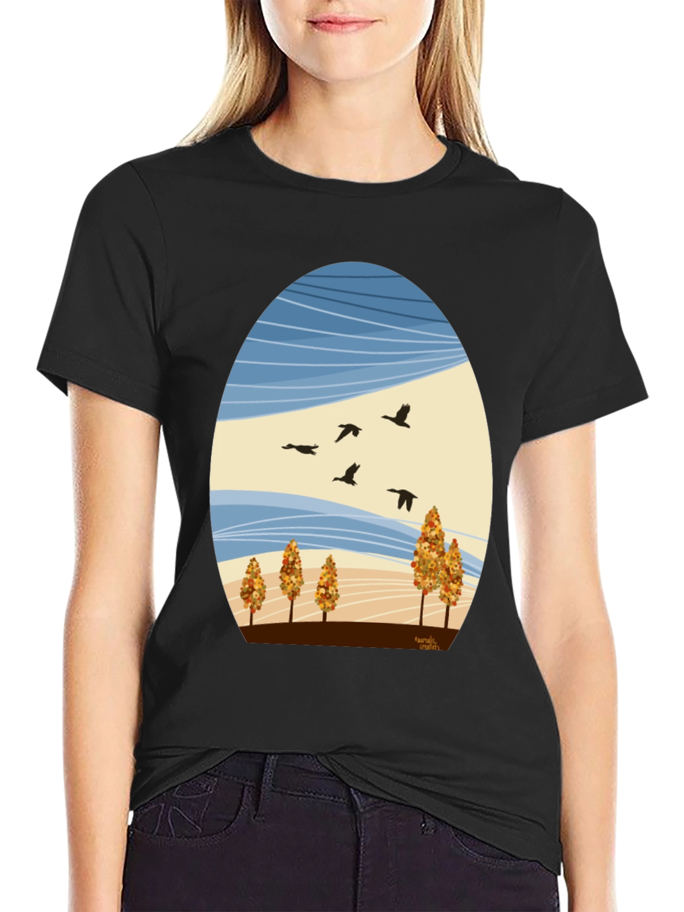Autumn Landscape Graphic Tee - Nature Inspired Design