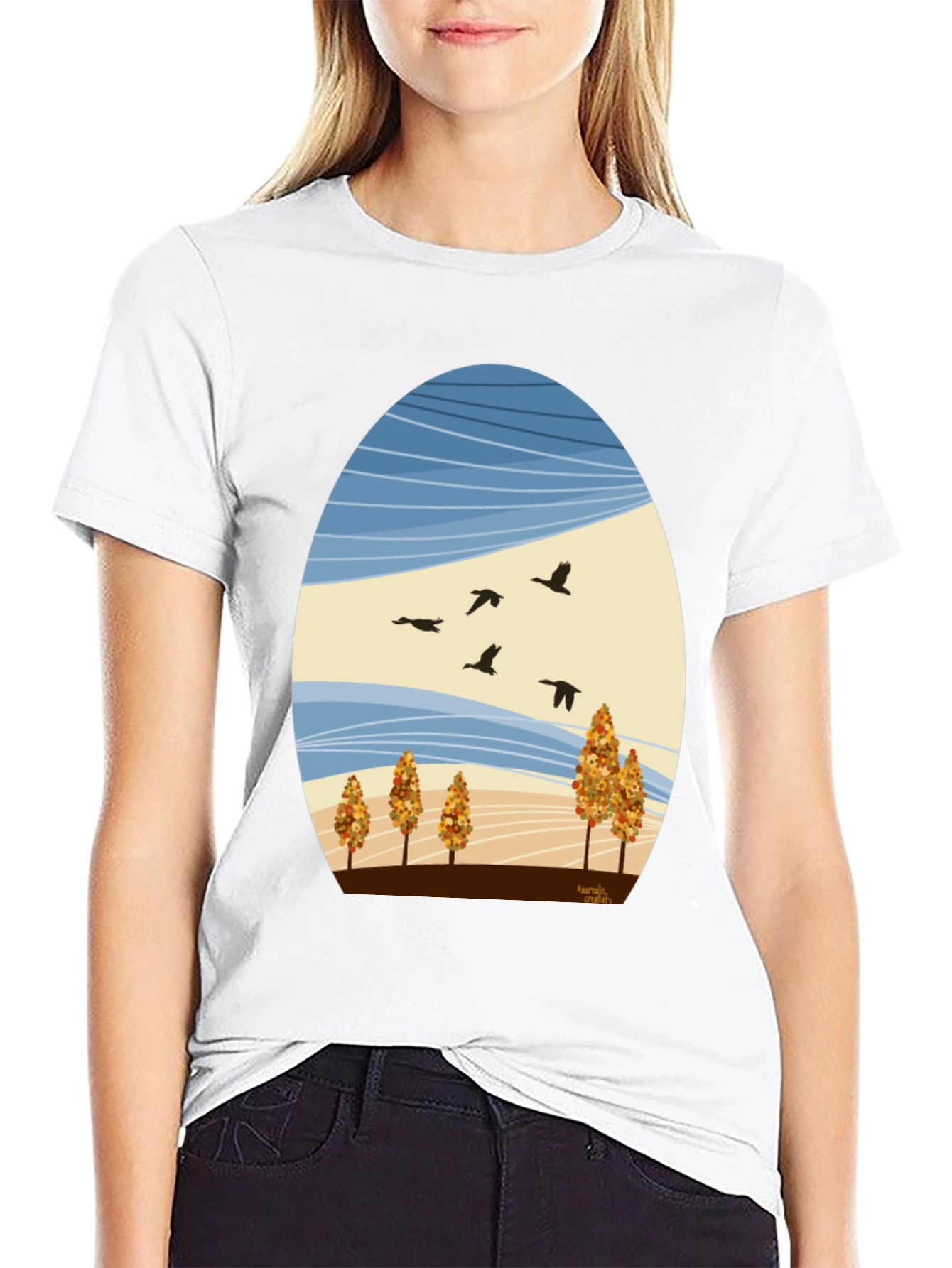 Autumn Landscape Graphic Tee - Nature Inspired Design