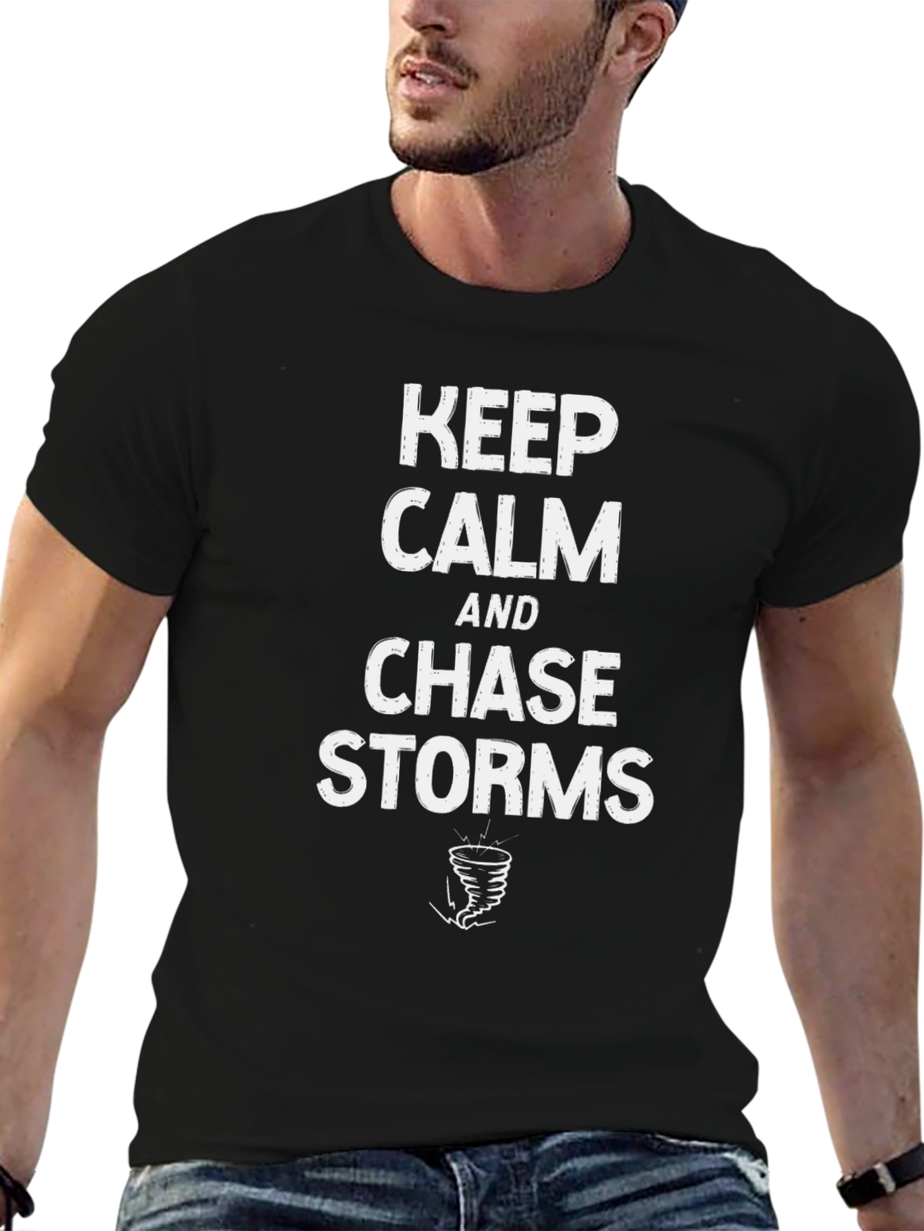 Keep Calm Chase Storms Black T-Shirt