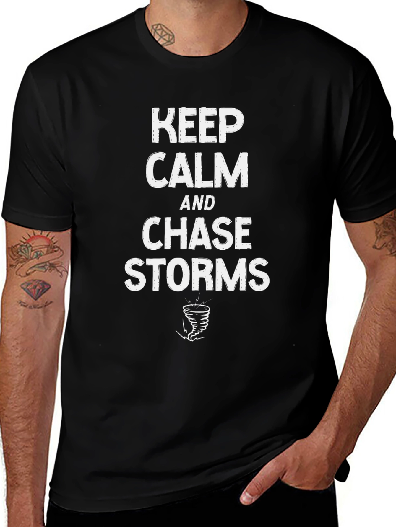 Keep Calm Chase Storms Black T-Shirt