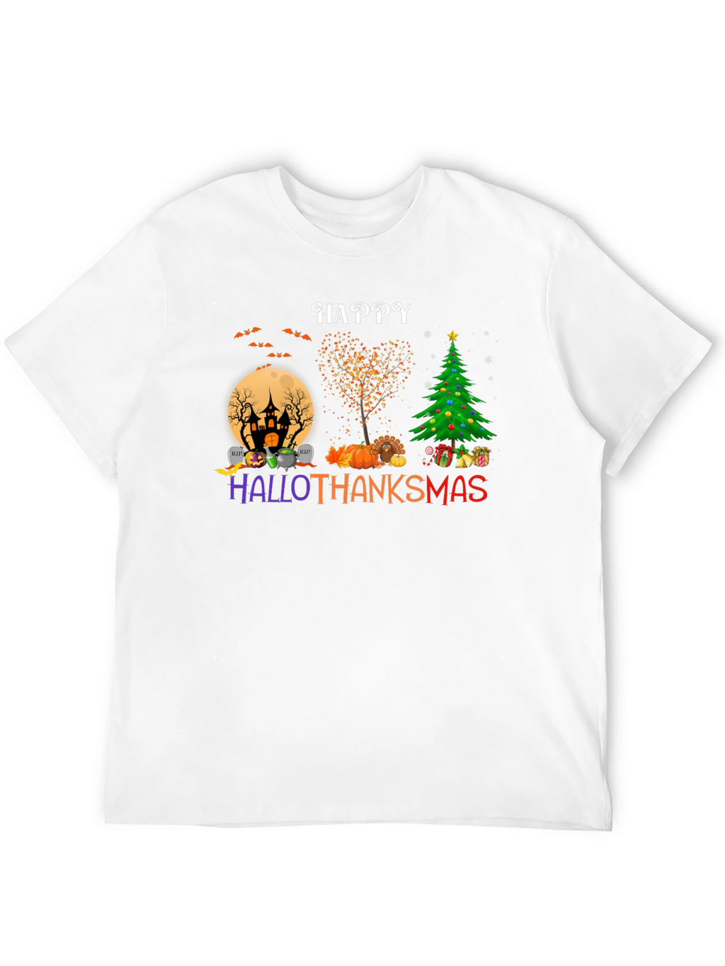 Happy HalloThanksmas T-Shirt - Holiday Mashup Tee