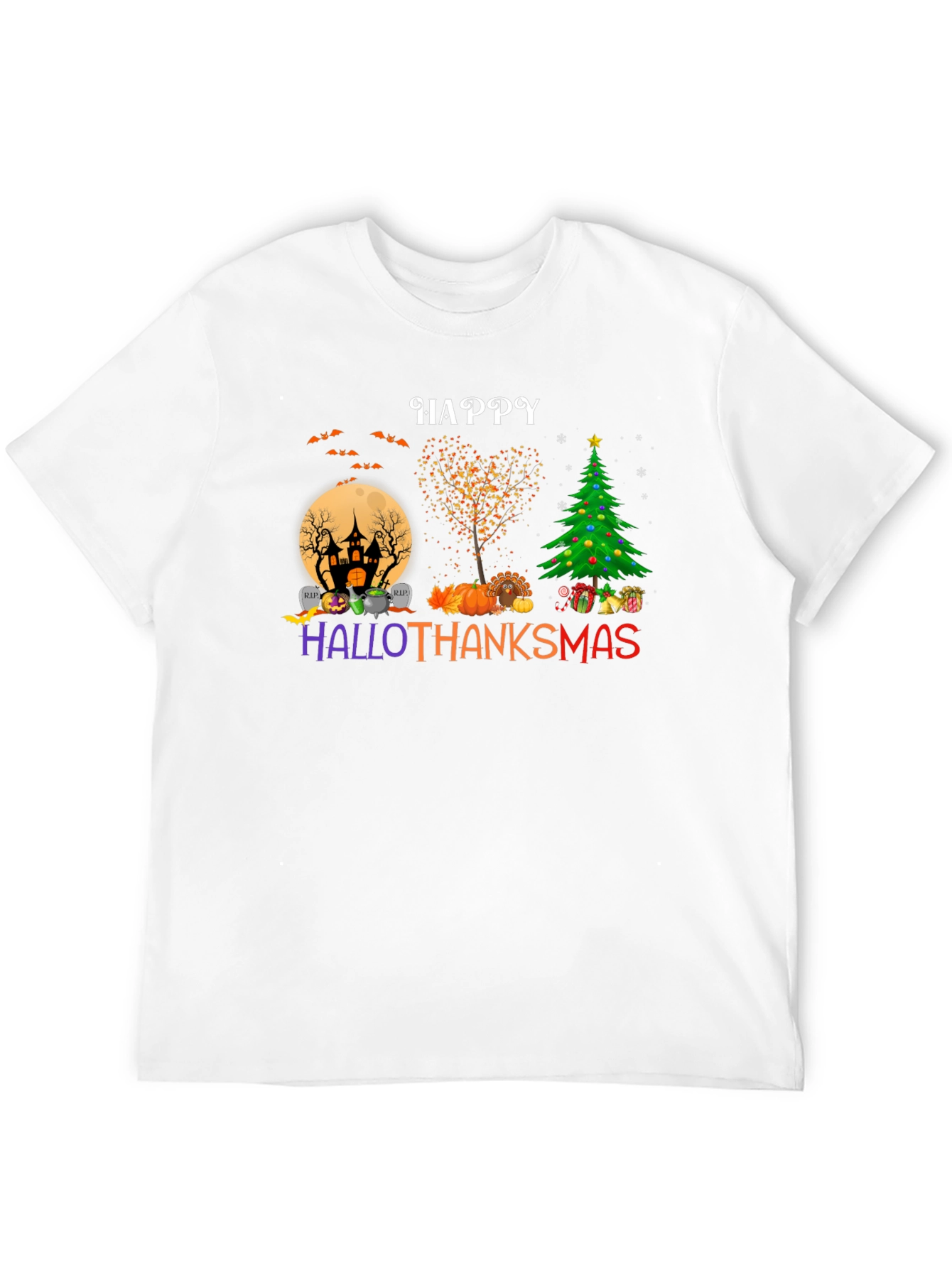 Happy HalloThanksmas T-Shirt - Holiday Mashup Tee