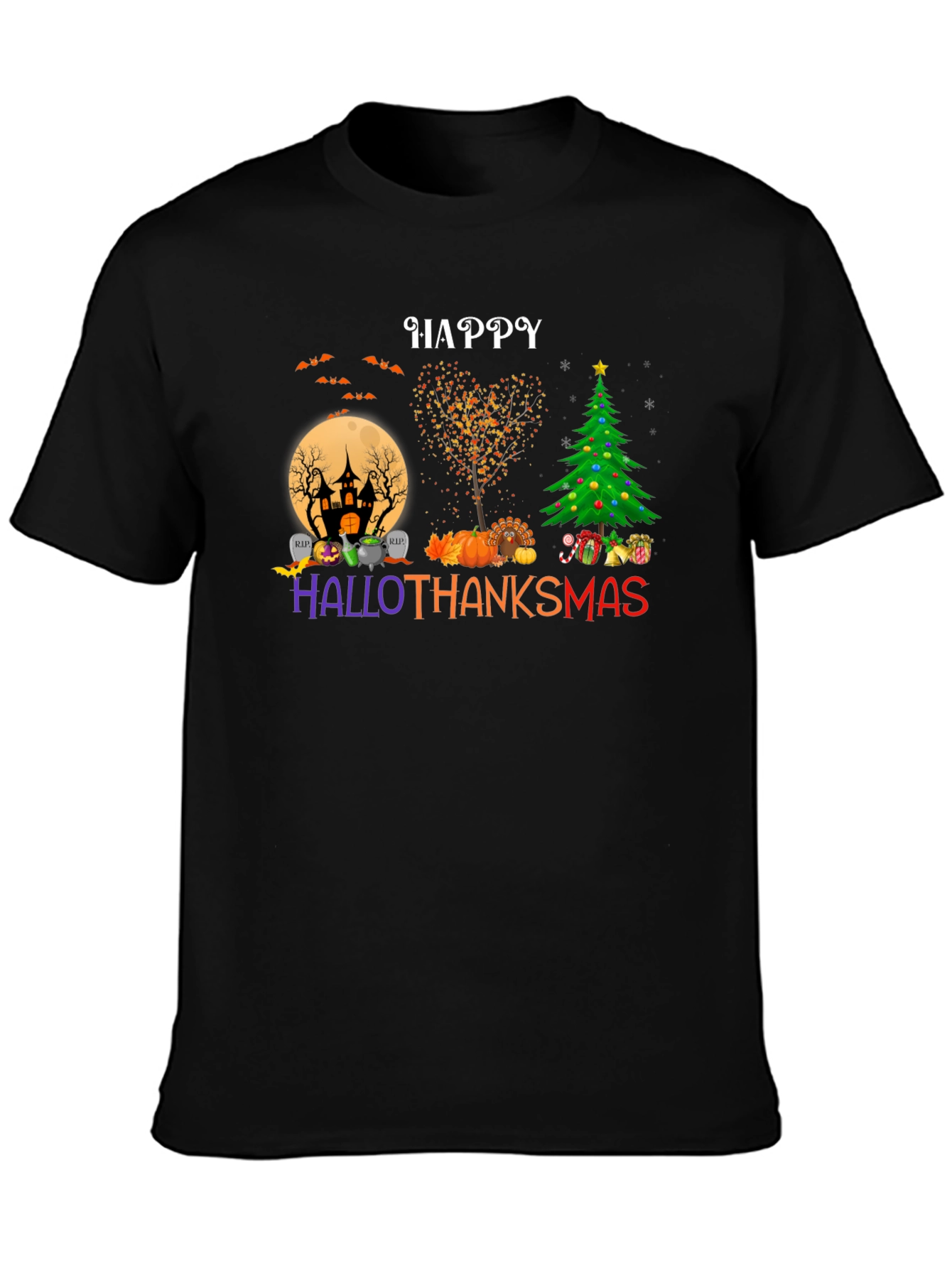 Happy HalloThanksmas T-Shirt - Holiday Mashup Tee