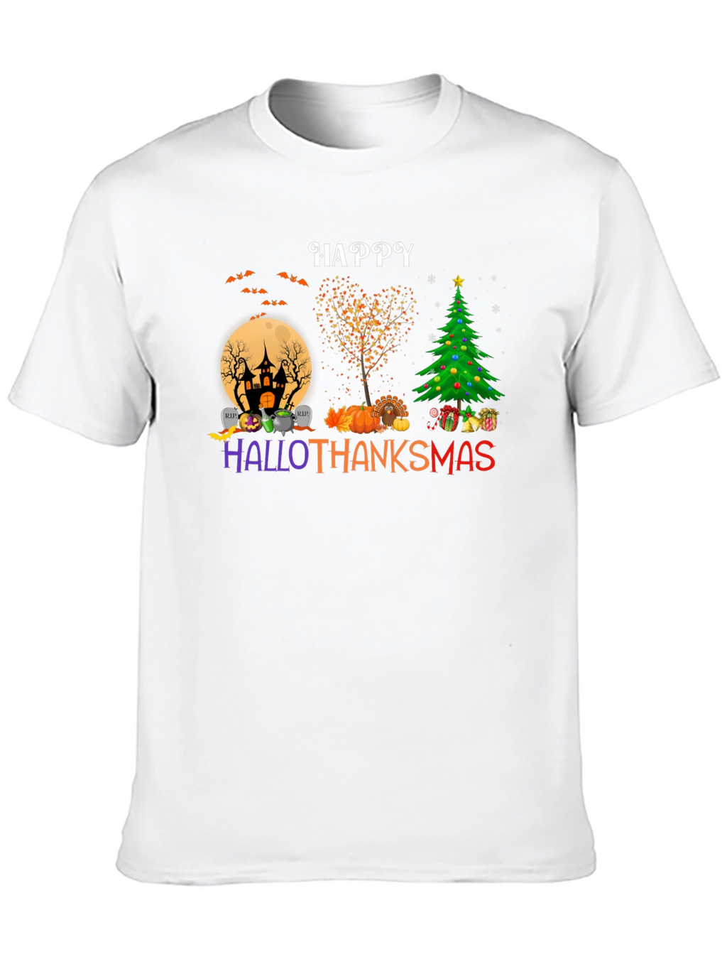 Happy HalloThanksmas T-Shirt - Holiday Mashup Tee