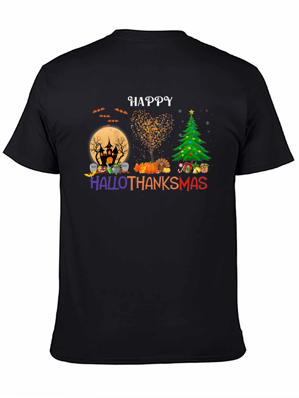 Happy HalloThanksmas T-Shirt - Holiday Mashup Tee