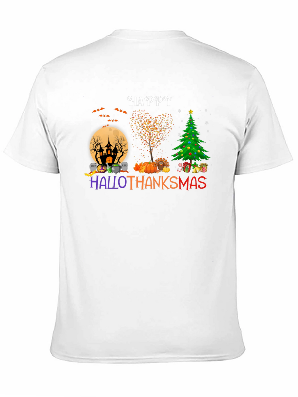 Happy HalloThanksmas T-Shirt - Holiday Mashup Tee