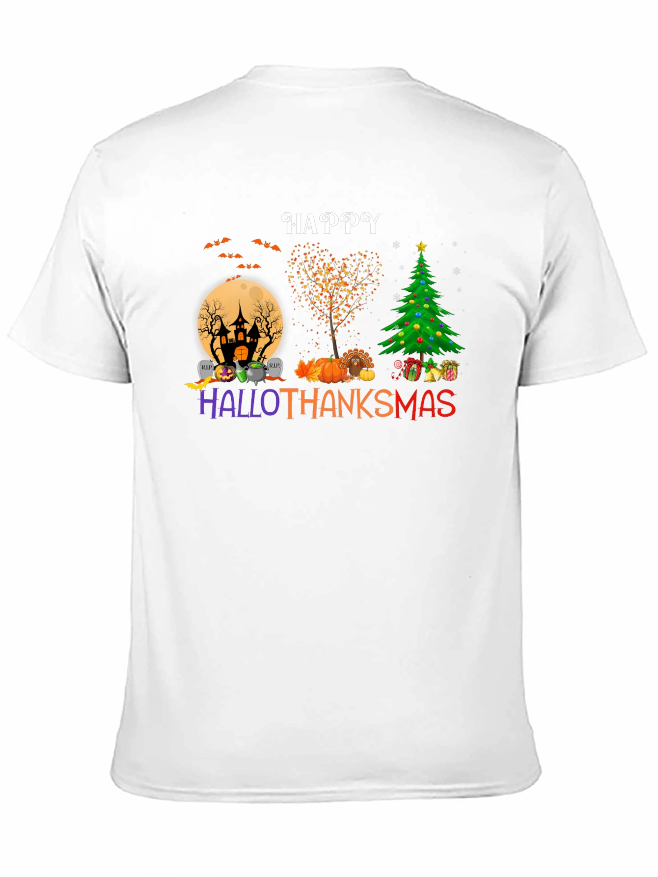 Happy HalloThanksmas T-Shirt - Holiday Mashup Tee