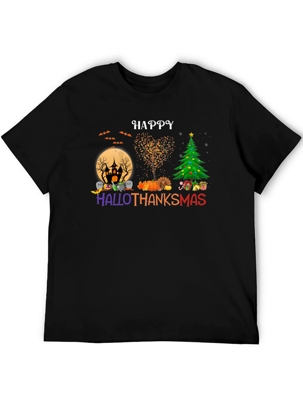 Happy HalloThanksmas T-Shirt - Holiday Mashup Tee