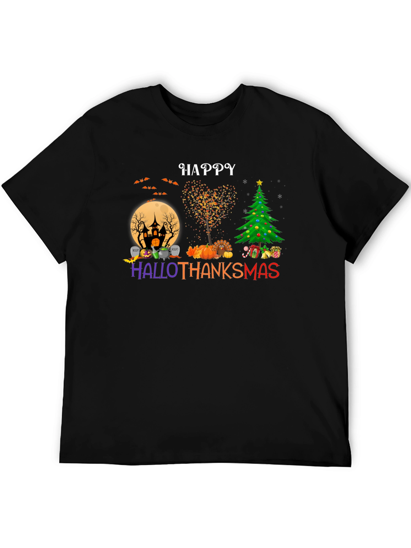 Happy HalloThanksmas T-Shirt - Holiday Mashup Tee