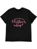 Happy Mothers Day Graphic Black T-Shirt