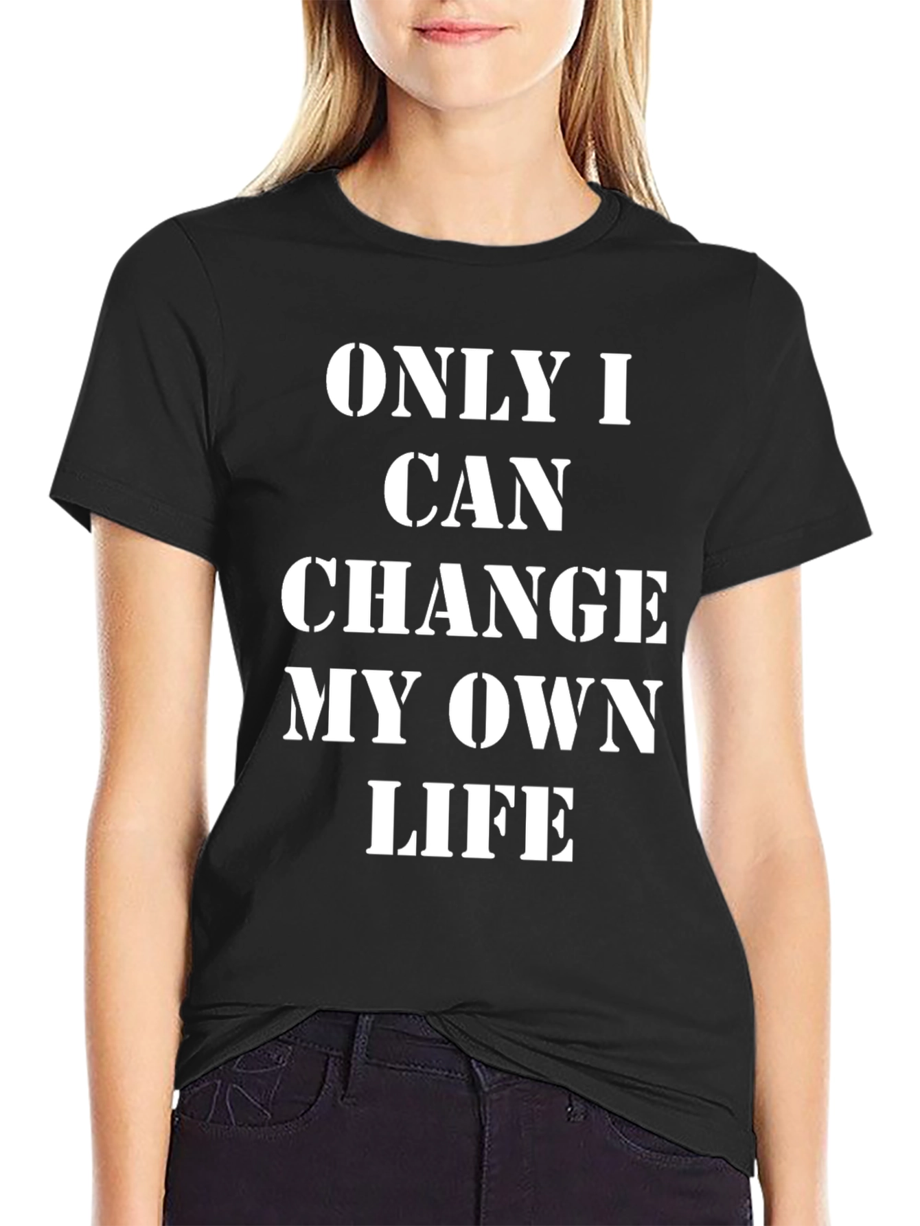 Inspirational Statement T-Shirt - Black