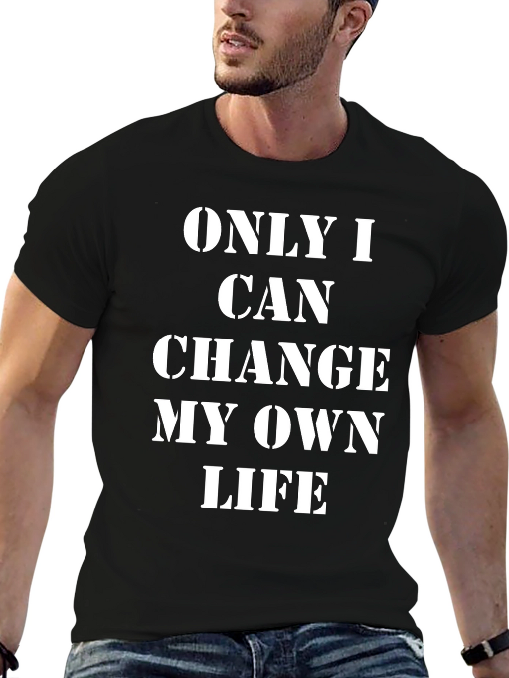 Inspirational Statement T-Shirt - Black