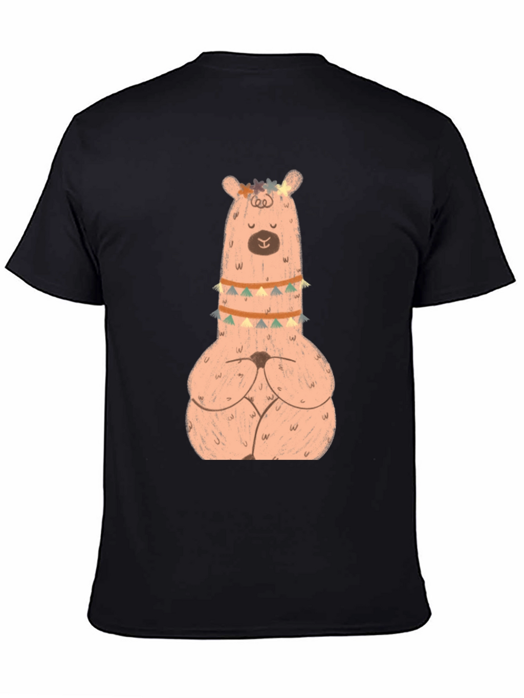 Meditating Llama Graphic T-Shirt - Black
