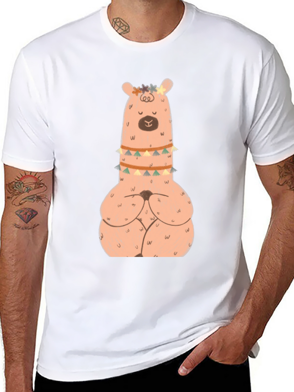 Meditating Llama Graphic T-Shirt - Black