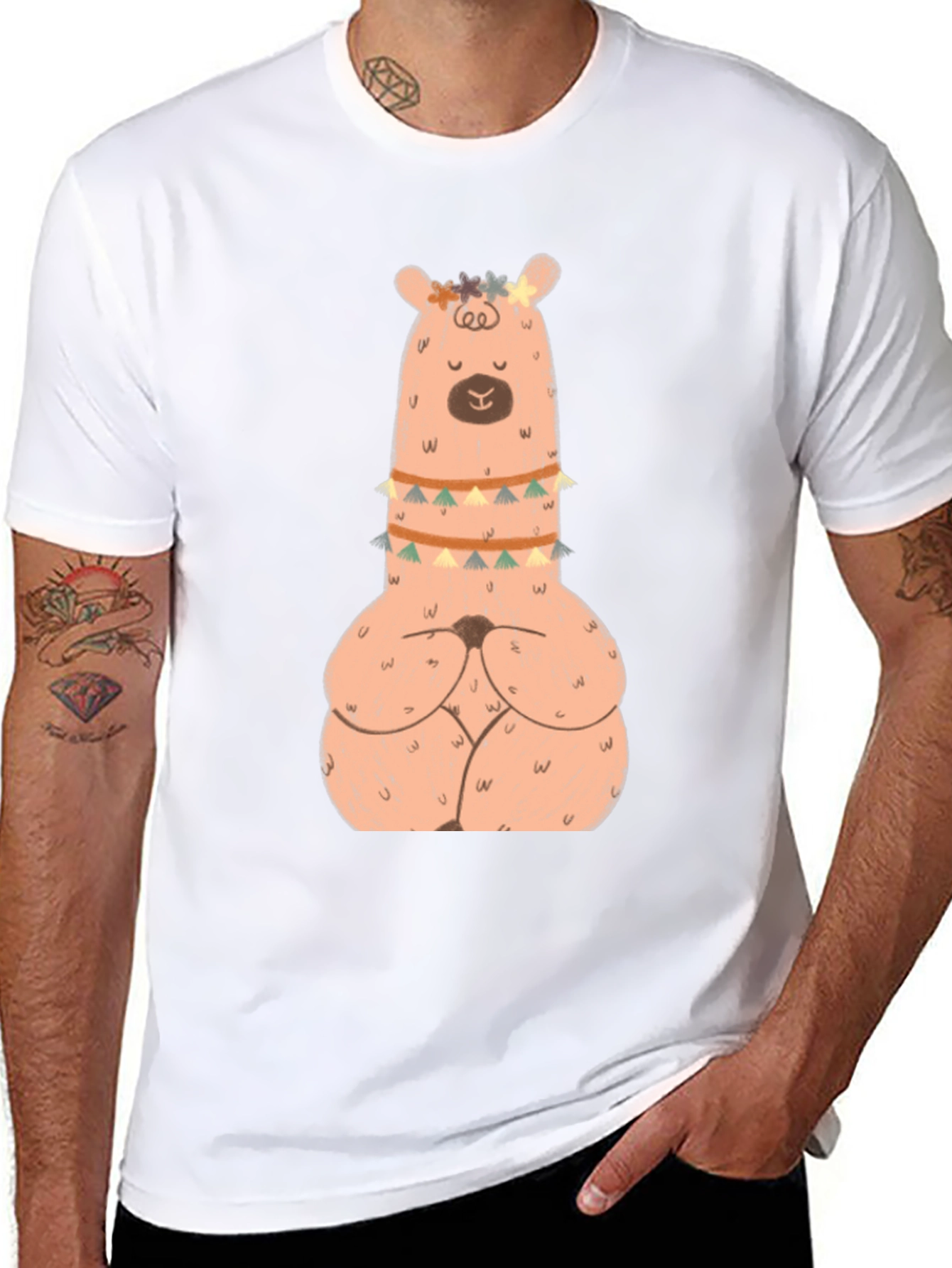 Meditating Llama Graphic T-Shirt - Black