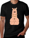 Meditating Llama Graphic T-Shirt - Black