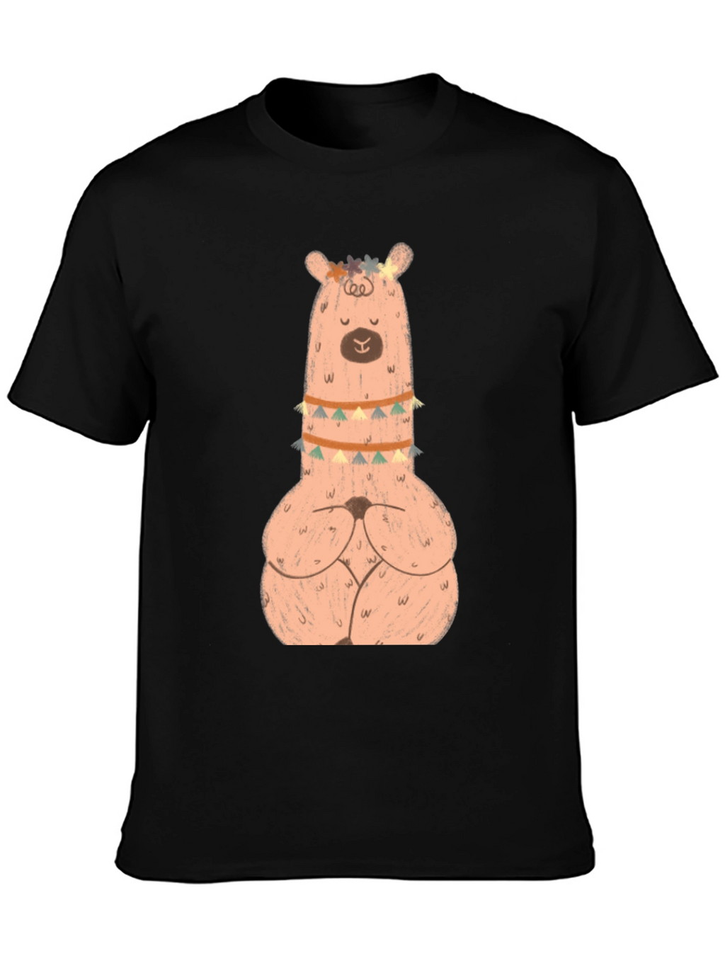 Meditating Llama Graphic T-Shirt - Black