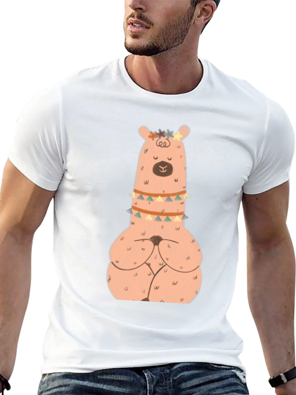 Meditating Llama Graphic T-Shirt - Black