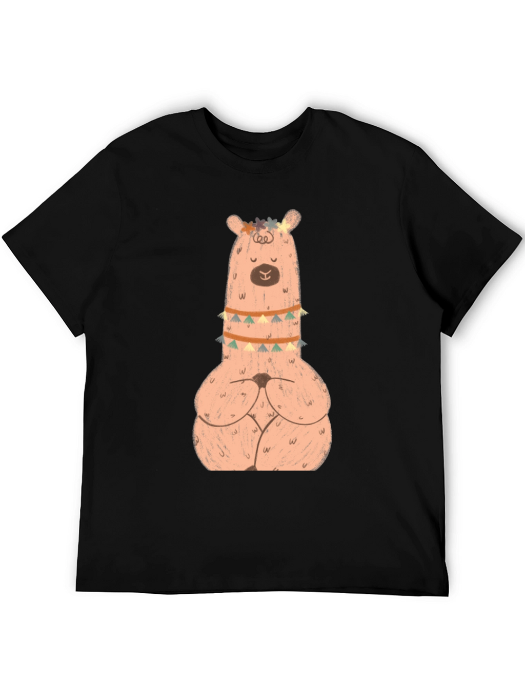 Meditating Llama Graphic T-Shirt - Black